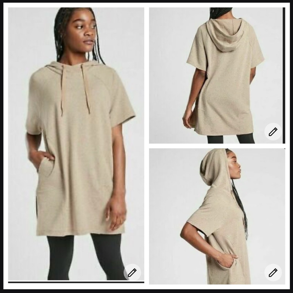Athleta Cabana Textured Tunic Hoodie Color Neptune Size M P2P 23” NWT